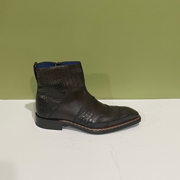 Emilio Franco boot brown Atalian leather calf point toe side zipper main image 5